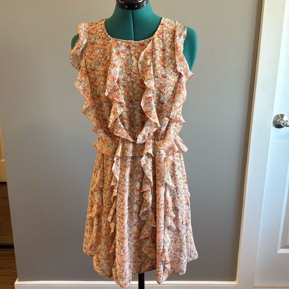 Ruffled floral Anthropologie dress - Picture 3 of 8